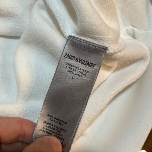 Zadig & Voltaire Western Strass Love Sweatshirt. - Picture 5 of 7